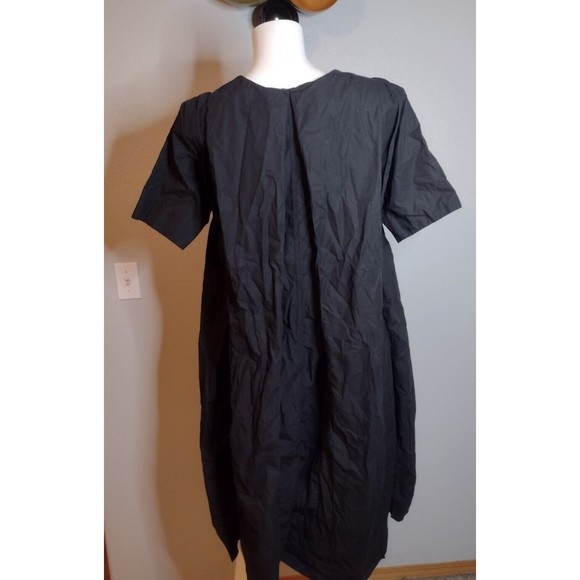 Beira Women's Oversized Dress 0 Black S/S Lagenlook Minimalist Pleated D - Picture 3 of 9